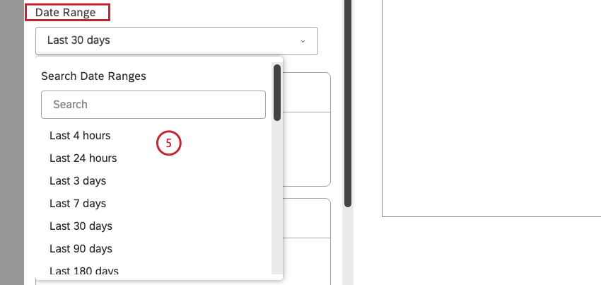 Wählen Sie einen Zeitraum für die Hauptberechnungen aus.
