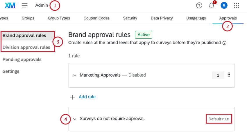 creating a default approval rule