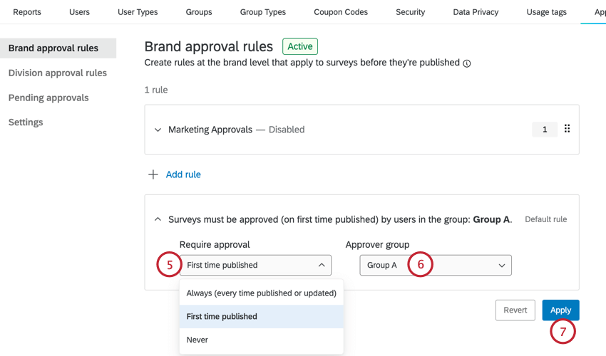 choosing the rule for the default rule