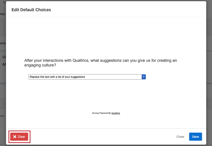 Close button on bottom-left