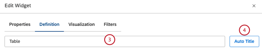Enter a custom report title into the box. Alternatively, click Auto Title to keep the automatically generated report title.