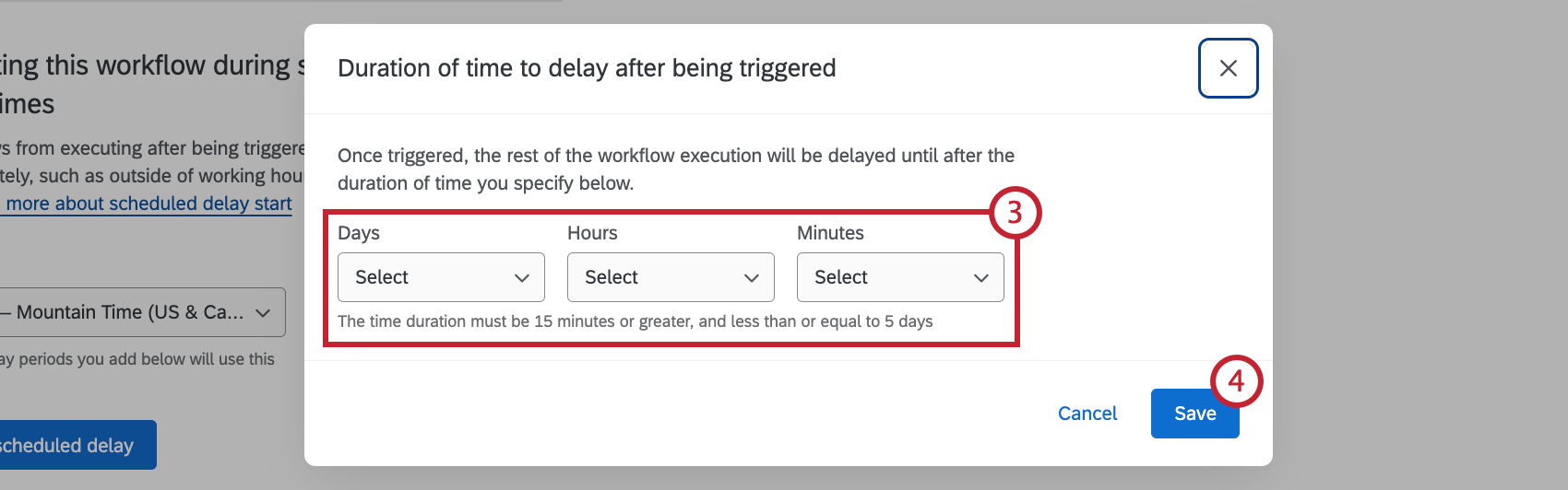 konfiguration der konstanten Verzögerung des Workflows