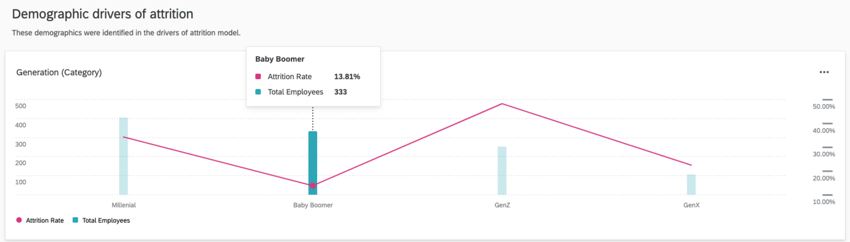 il widget SUDDIVISIONE DEMOGRAFICA per la suddivisione demografica dellattrito