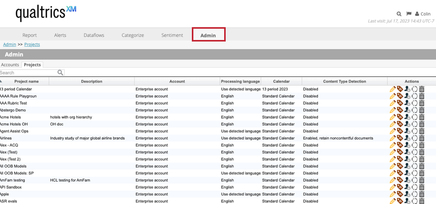 the admin tab in designer