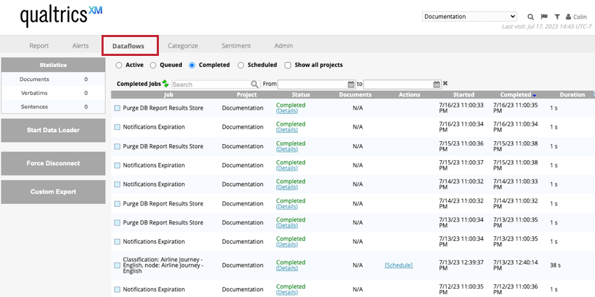 the dataflows tab in designer