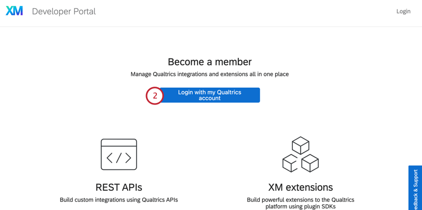 clicking "login with my Qualtrics account"