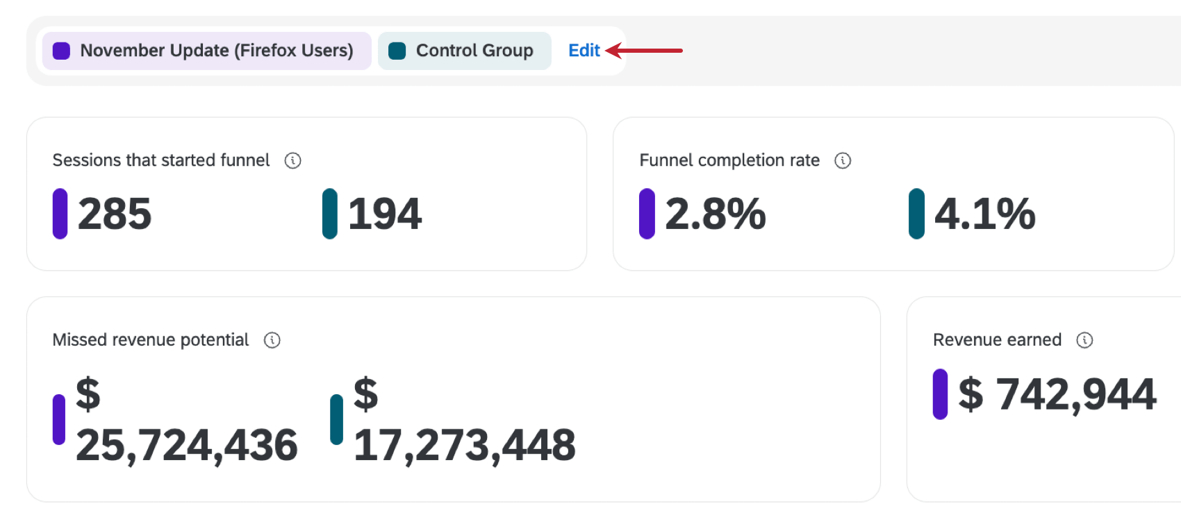 フィルタを修正する編集ボタン