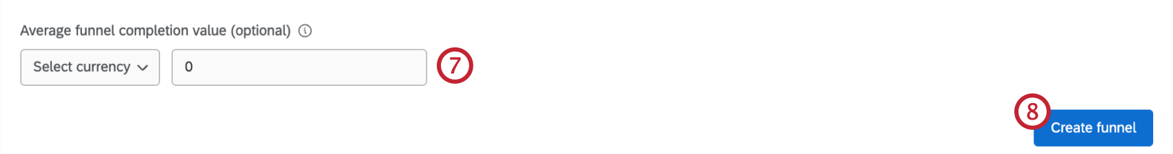 adicionar um valor de conclusão de funil