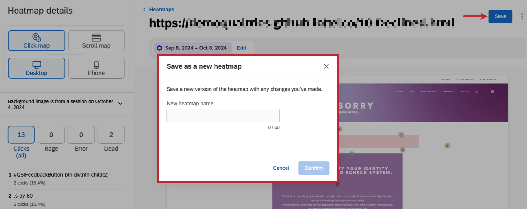 salvar um novo mapa de calor