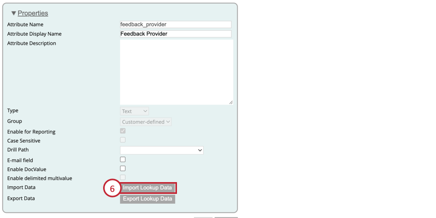 Klicken auf „Lookup-Daten importieren“