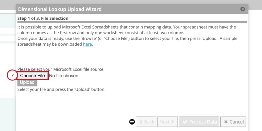 clicking choose file