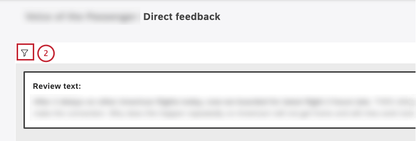 Click the filter icon below the widget title.