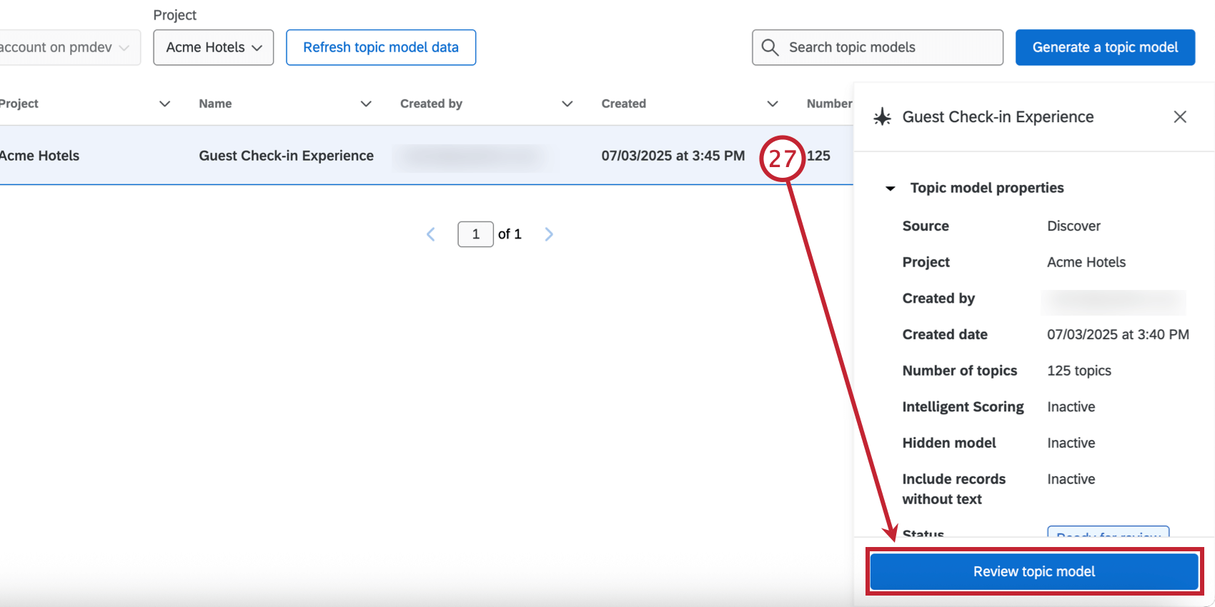 valutatore del modello dopo che ha finito di generare
