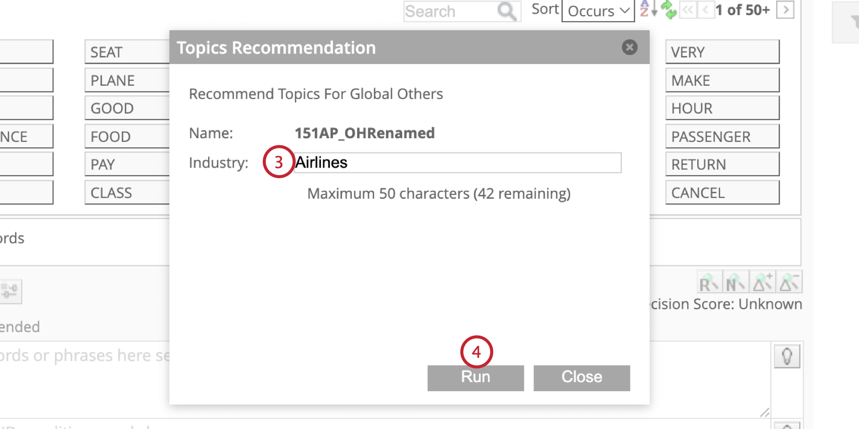 entrar em um setor e executar tópicos