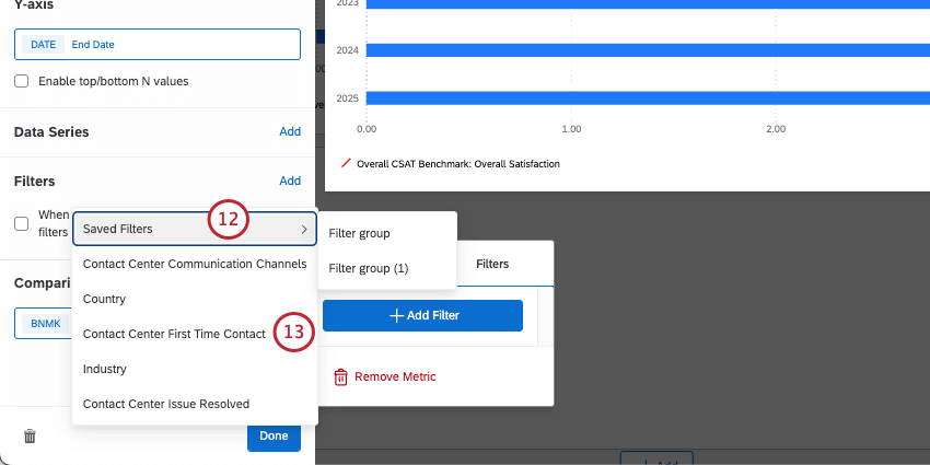 choosing saved filter groups