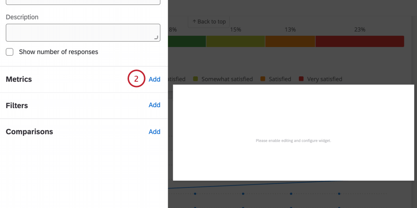 aggiunta di una metrica a un widget