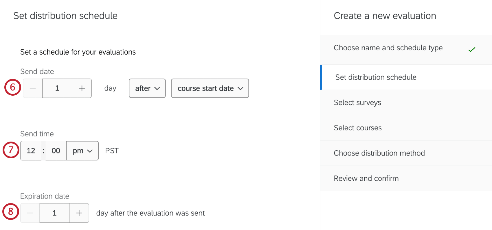 settings to set a schedule