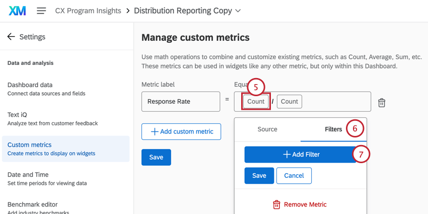 filtering the numerator