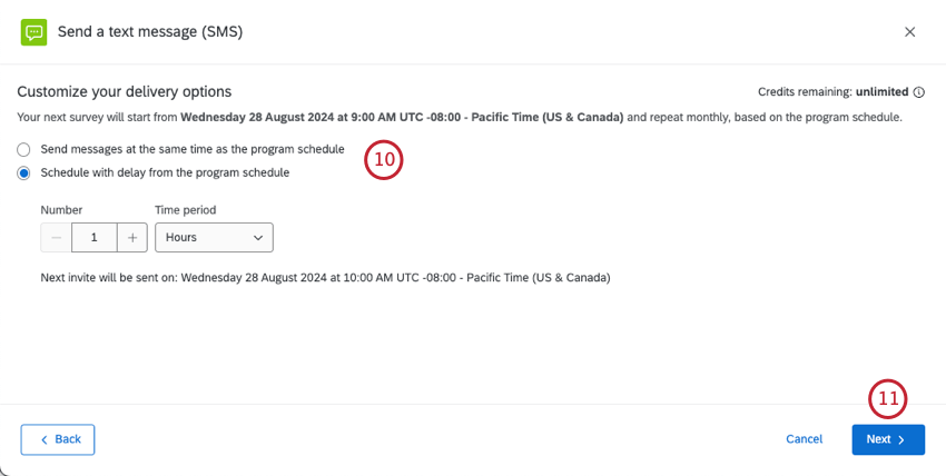 página que diz personalize suas opções de entrega