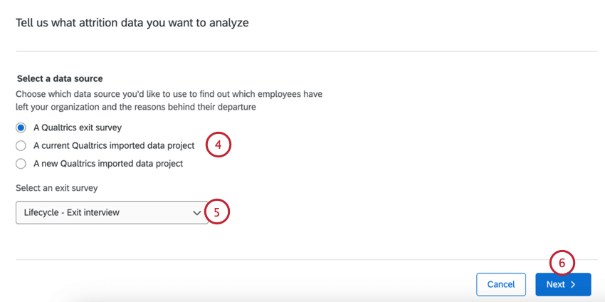 choosing a project that contains attrition data