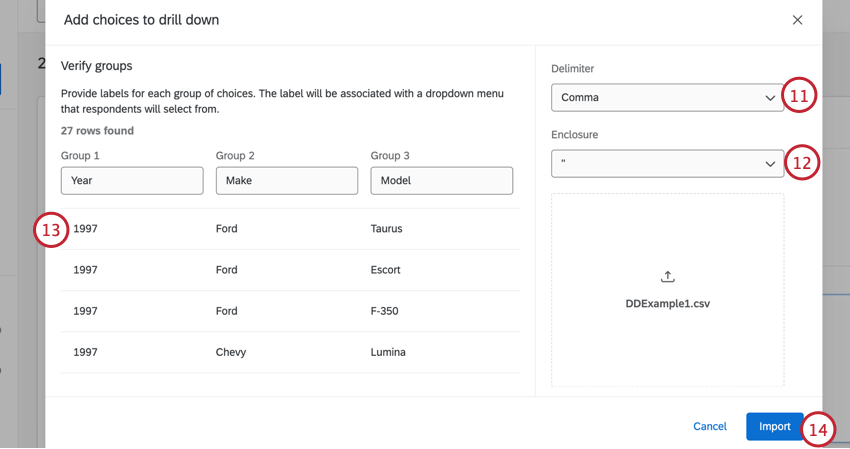uploading a file with choices