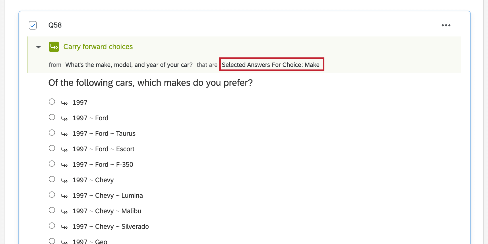 Traslado establecido para traslado únicamente la marca seleccionada.