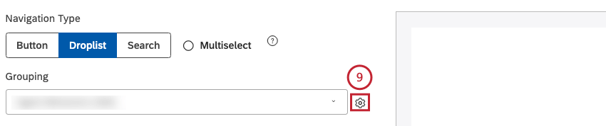 Après avoir sélectionné une option de regroupement, cliquez sur licône en forme de roue dentée située à côté pour configurer le sous-ensemble de données à inclure dans ce regroupement pour le rapport.