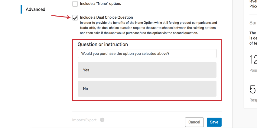 Checkbox makes a field for a question appear