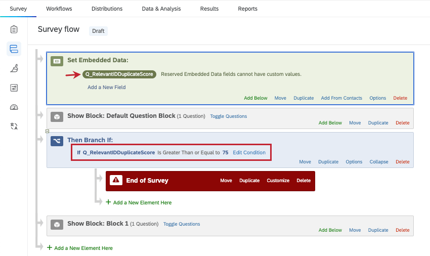 survey flow as described