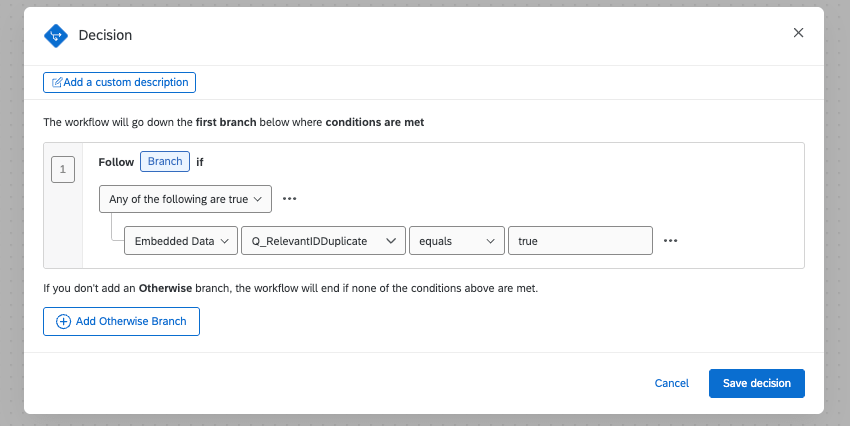 lógica de ramificação detecção de duplicar