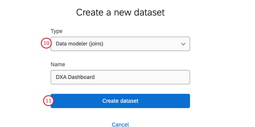 création dun nouveau jeu de données Data Modeler