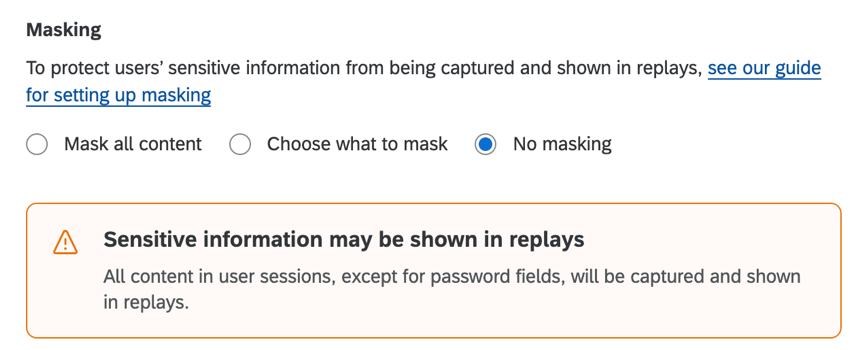 choosing to use no masking