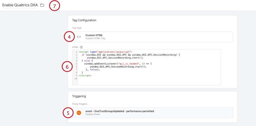 adicionar HTML personalizado à tag