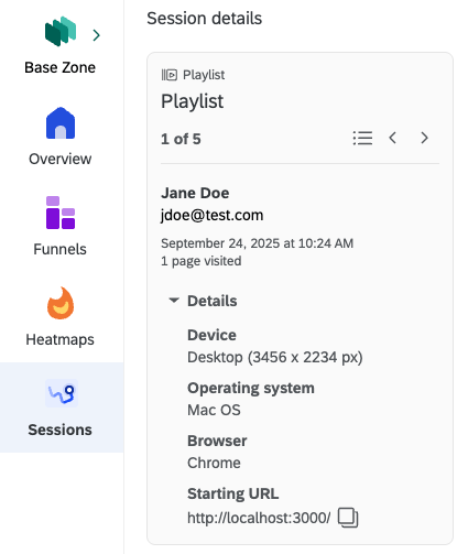 limmagine mostra il nome cliccato. vengono visualizzate informazioni come il nome della persona, Jane Doe, la sua e-mail, il tipo di dispositivo, il sistema operativo e altre informazioni simili