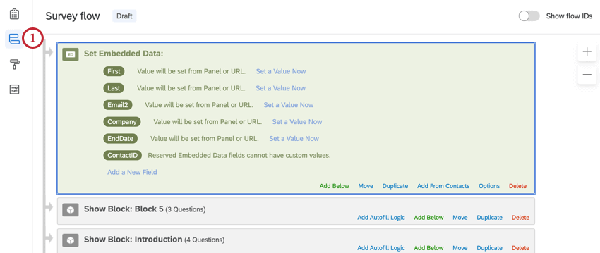 Navegando hacia el flujo de la encuesta
