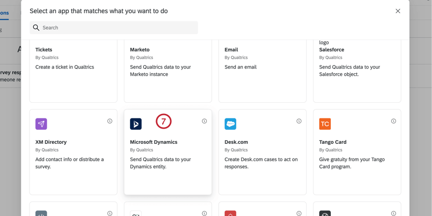 choosing the microsoft dynamics task