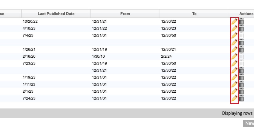 カレンダーを編集するための鉛筆アイコン