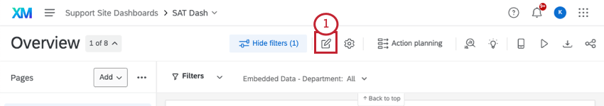 Sélection du bouton Modifier la page