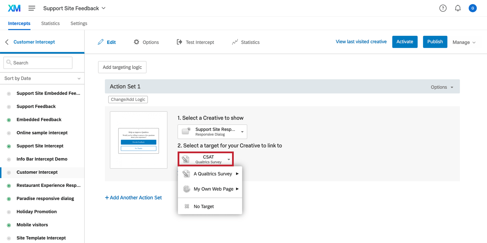 ターゲットの選択