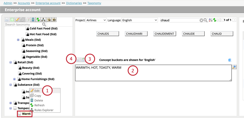 modification dun nœud de taxonomie