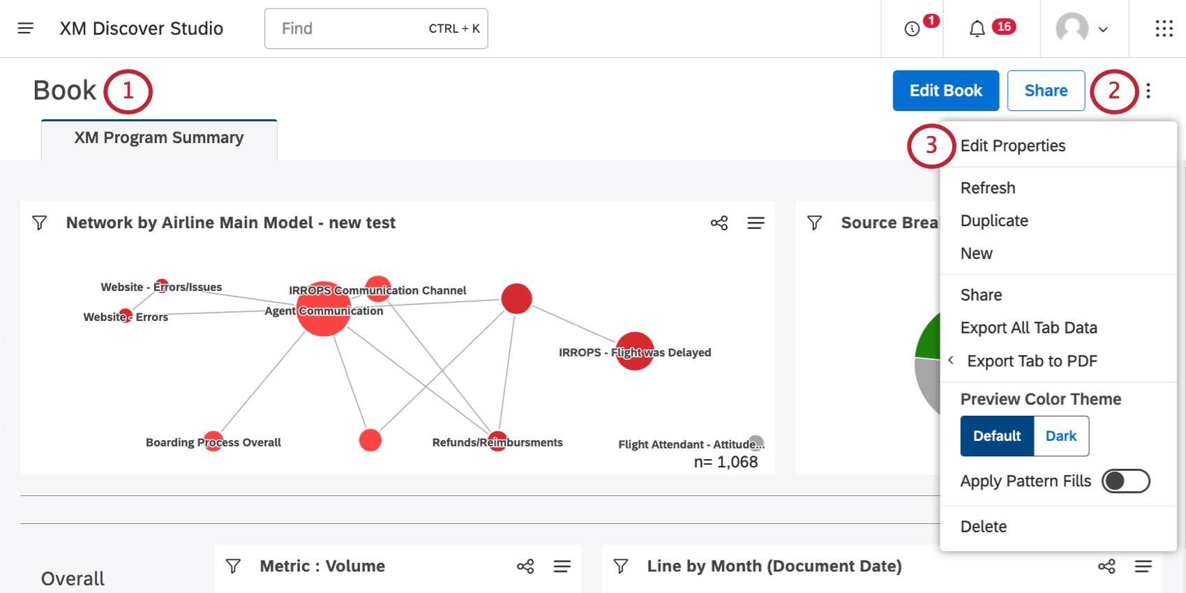 menu 3 points à lintérieur dun livre
