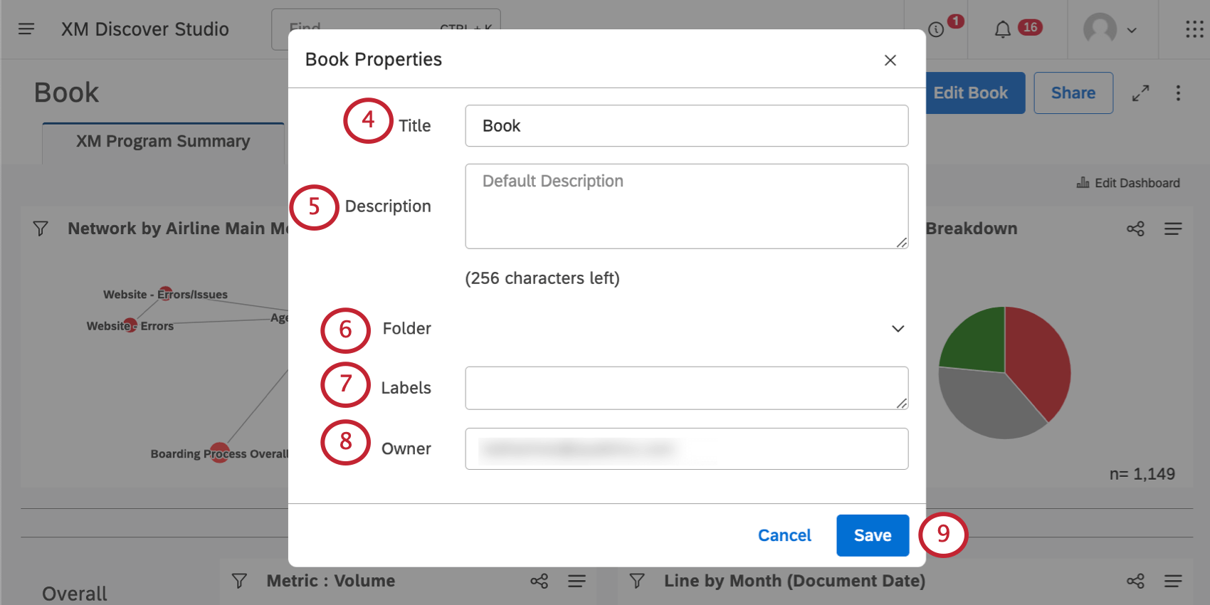 new window where book properties are set