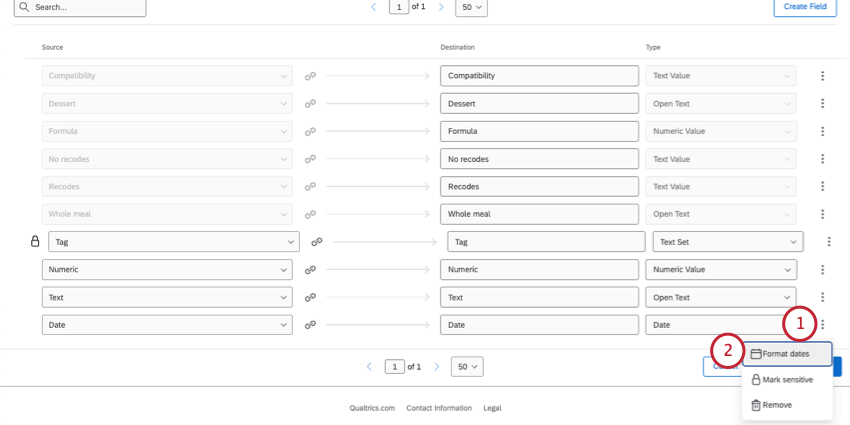 selezionare il pulsante di formattazione delle date