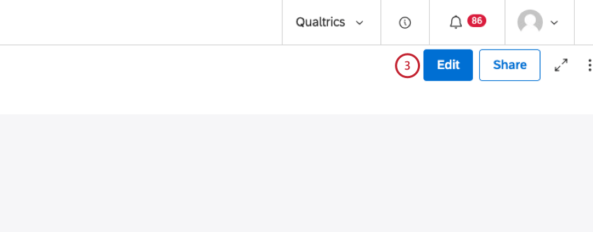 Bouton de modification dans un tableau de bord