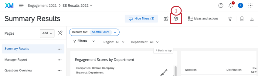 Button that has a gear icon
