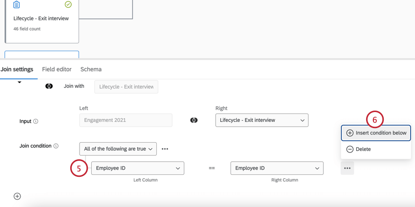 creating the join condition