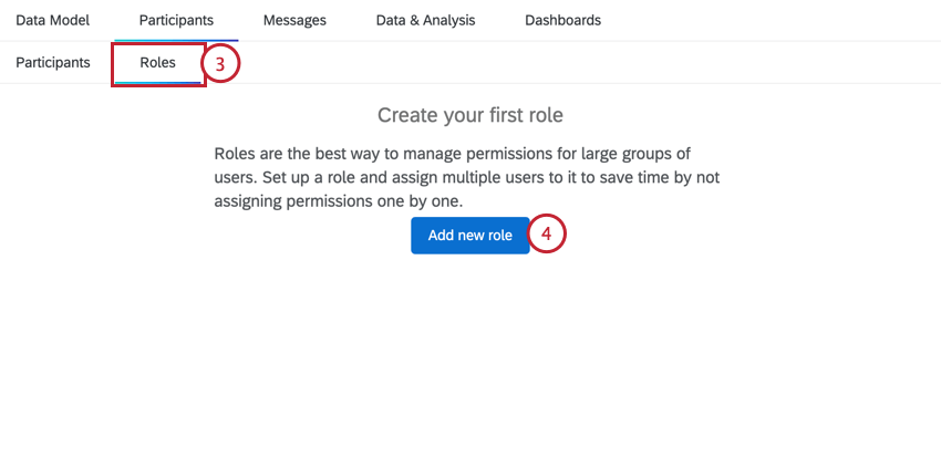 Navegar hasta los roles y hacer clic en agregar nuevo rol