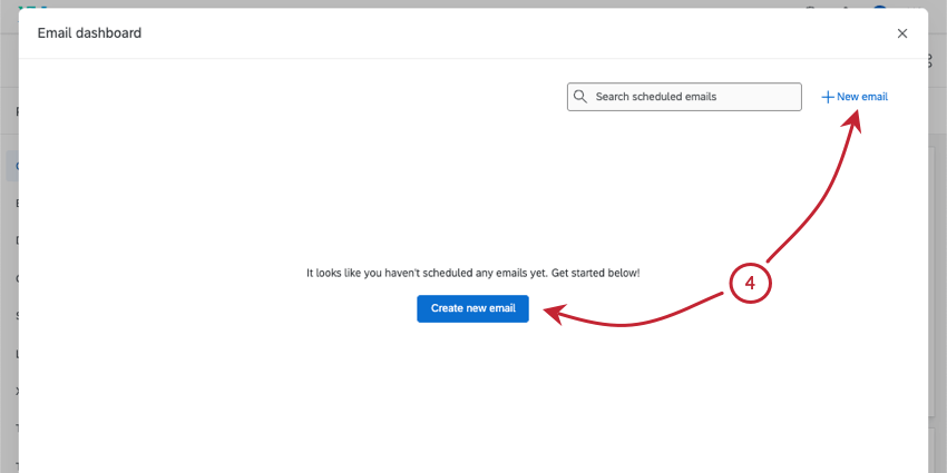nova janela onde você adiciona os e-mails dashboard
