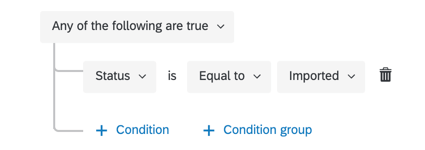 If Status is equal to Imported