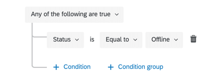 If Status is equal to Offline
